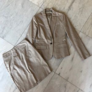 Banana Republic khaki colored skirt suit